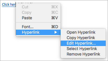 hyperlinks showing in outlook for mac